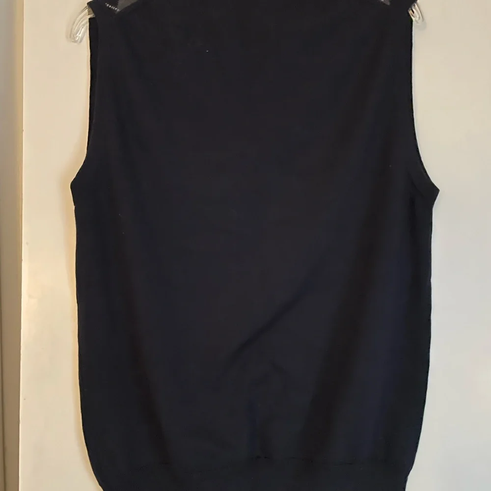 Marco Fiori Italy-Merino Wool Argyle Sweater Vest Navy/Grey NWOT!